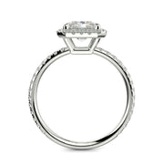 Hanna Radiant Cut Pave Halo 4 Prong Claw Set Engagement Ring Setting - Nivetta